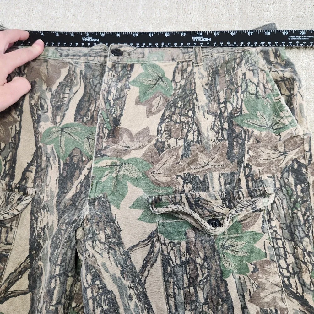 Vintage Camo Cargo Pants Men 36x30 Trebark Camouflage Front Pocket‎ Canvas Baggy